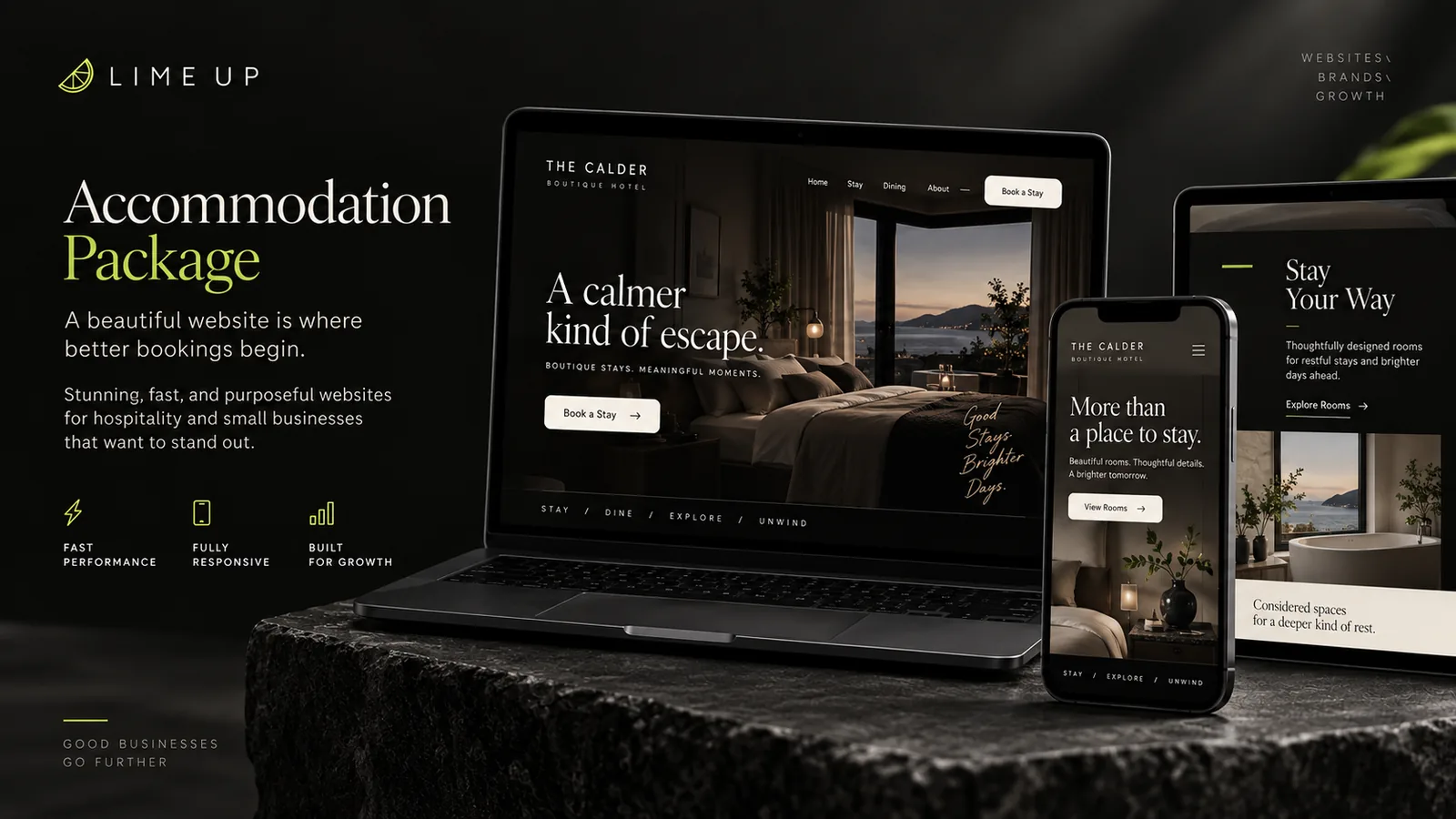 Website καταλύματος σε laptop και κινητό